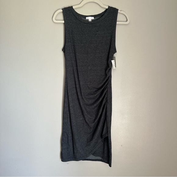 Nordstrom Leith Ruched Bodycon Tank Dress in Charcoal Gray (NWT) - Size S - Picture 2 of 6